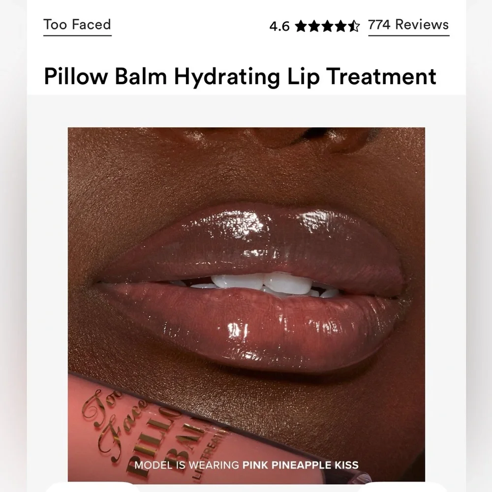 Too Faced Pillow Balm Lip Treatment in Shade Pink Pineapple Kiss
